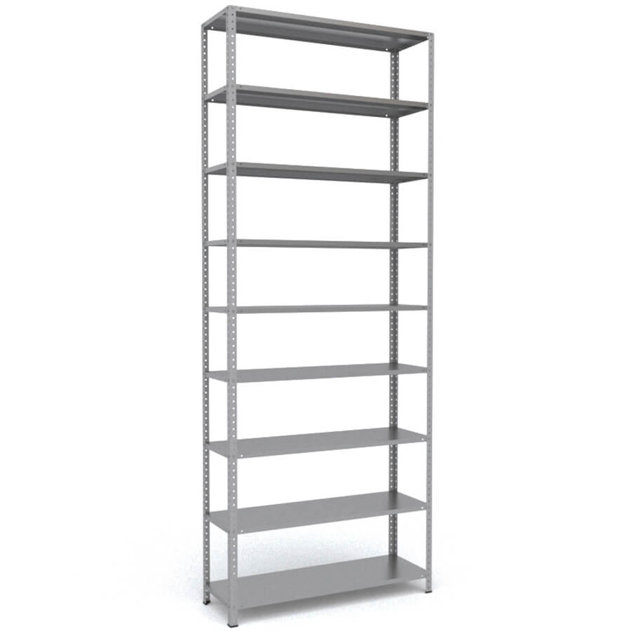 MS-310x120x40 Металлический стеллаж ПРОМЕТ, 9 (Серый полуматовый (RAL 7038))