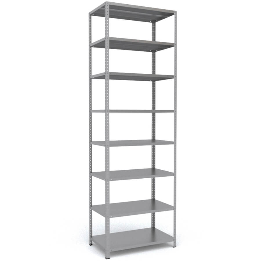 300x100x60 Металлический стеллаж MS HARD, 8 (Cерый полуматовый (RAL 7038))