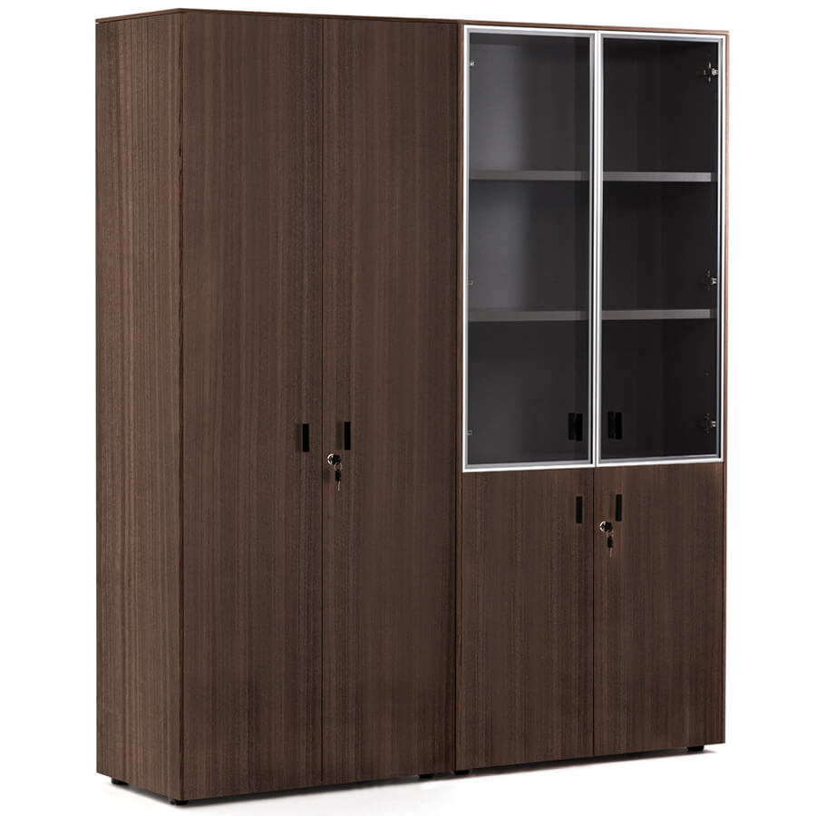 109 726 Шкаф комбинированный + шкаф для бумаг Profoffice Enzo (Эвкалипт / черный)