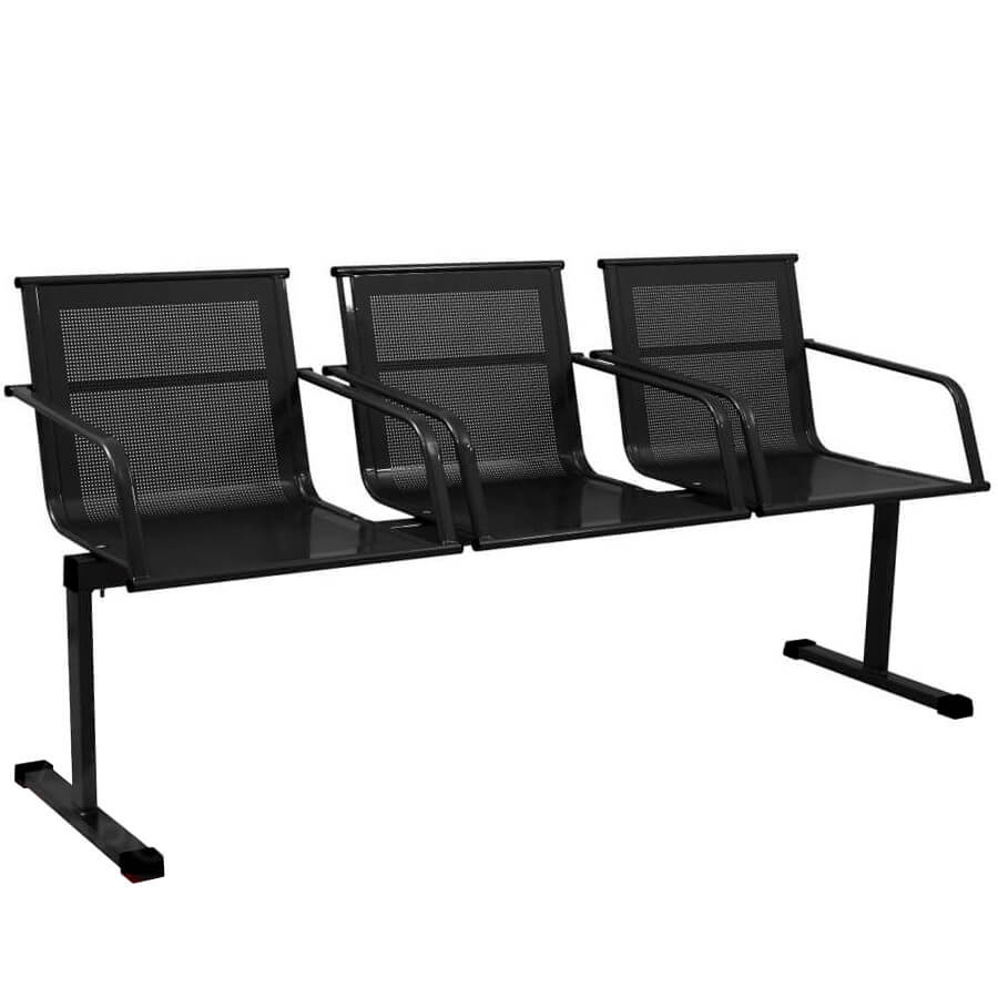 ФОРУМ СМ 88/3-03 Многоместная секция  COMFORUM, обивка экокожа (Чёрный)