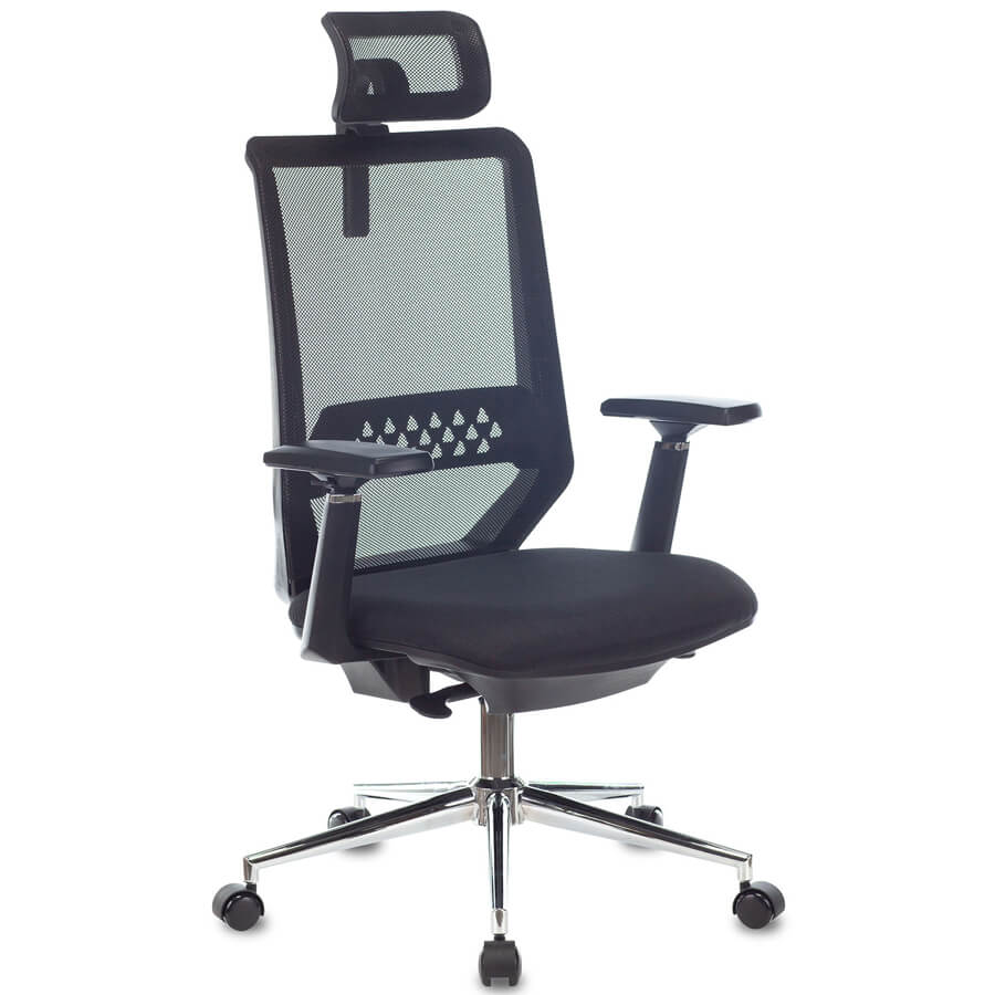 MC-612N-H Кресло для руководителя  Бюрократ, обивка сетка / ткань (Черный (TW-01 38-418))