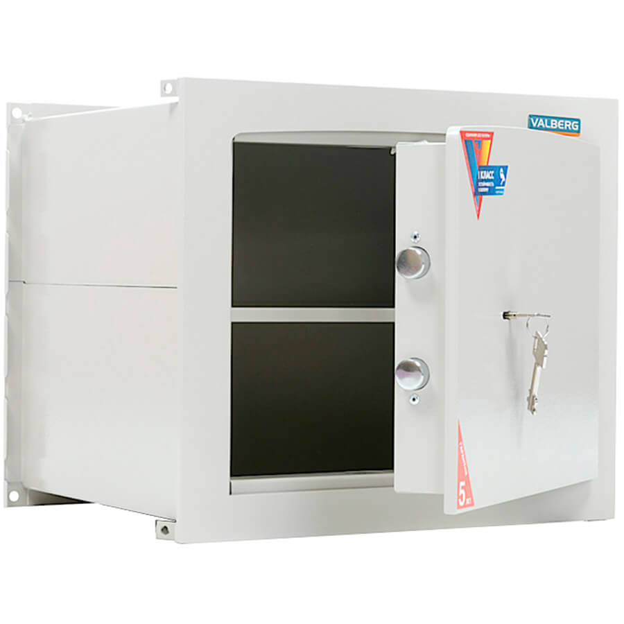 AW-1 3836 Встраиваемый сейф VALBERG, ключевой (Белый структурированный)