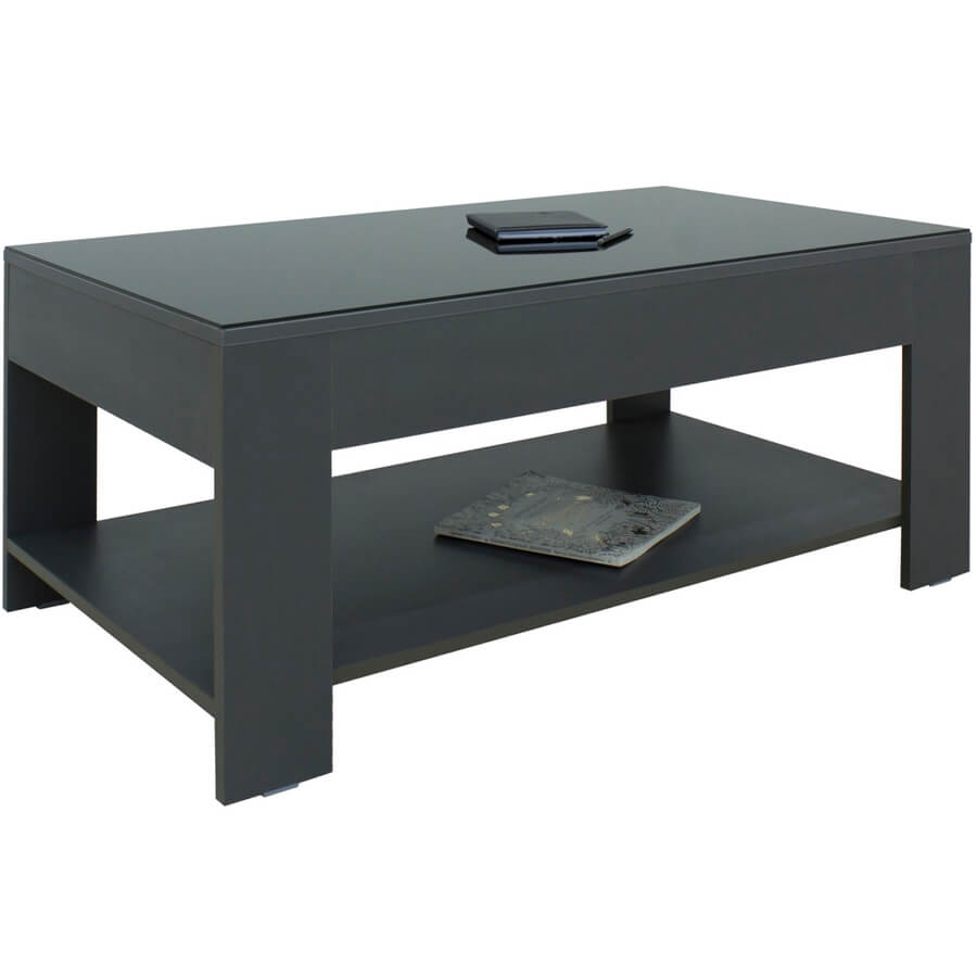 BeautyStyle 26 Журнальный стол Мебелик (Графит темный U961 / стекло черное)