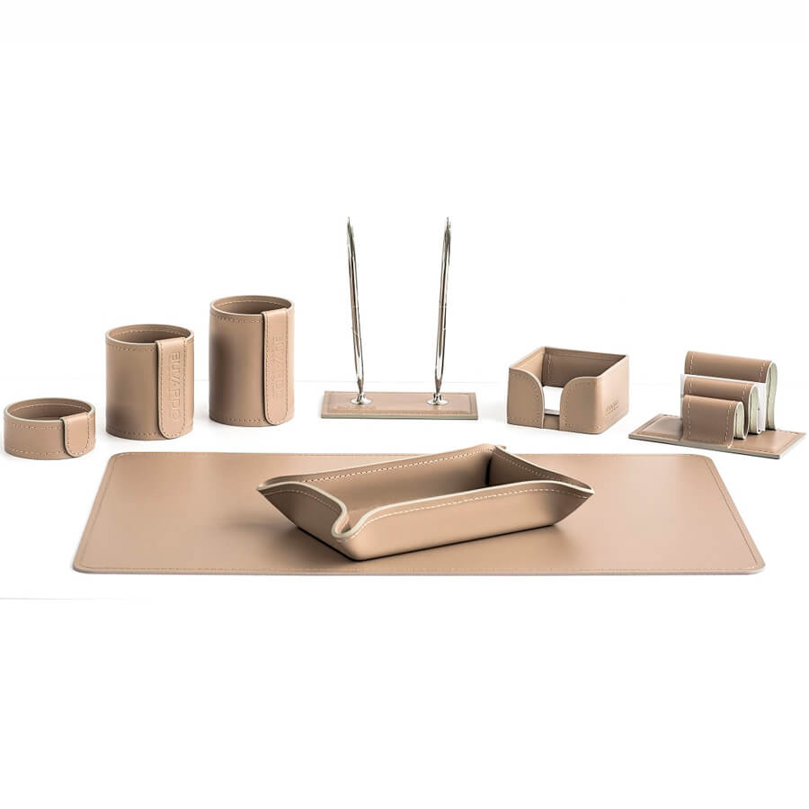 №17 Настольный набор Buvardo (Кожа латте) №17 Настольный набор Buvardo (Кожа латте)