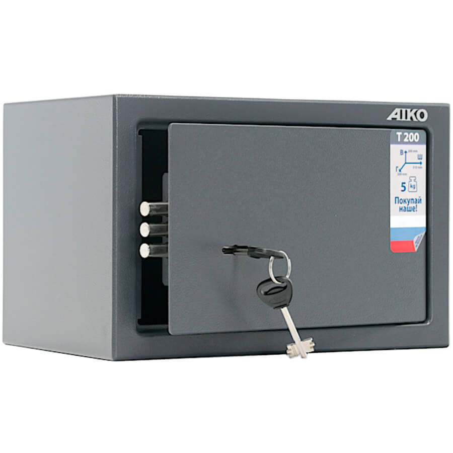 T-200 KL Мебельный сейф AIKO, ключевой (Графит с эффектом молотковой эмали (RAL 7024))