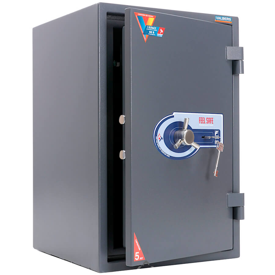 ГАРАНТ 67 T Огневзломостойкий сейф VALBERG, ключевой (Графит структурированный (RAL 7024))