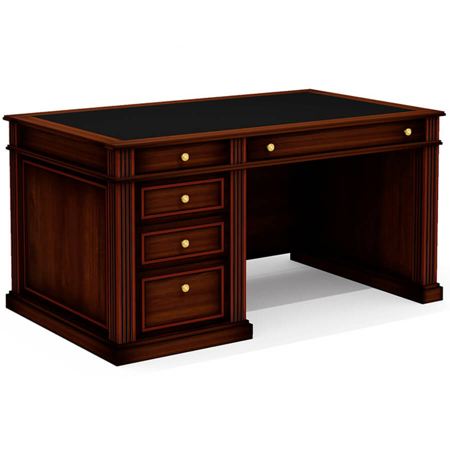 Dan-160 L Стол однотумбовый Мебель Стиль Dante (орех бреннерский/орех темный)