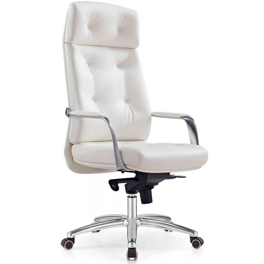 _DAO Кресло для руководителя  Бюрократ, обивка кожа (Белый)