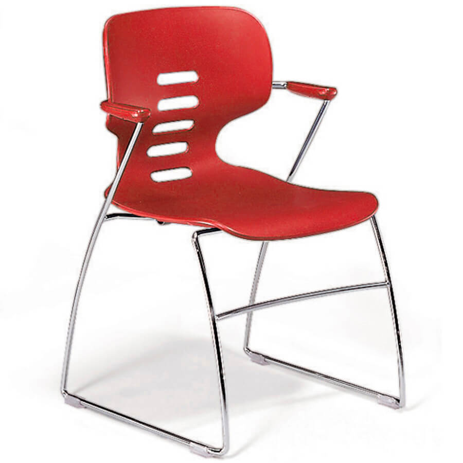 CH0008AFZ Стул для посетителя PREGO Fursys, обивка пластик (Красное (RD))