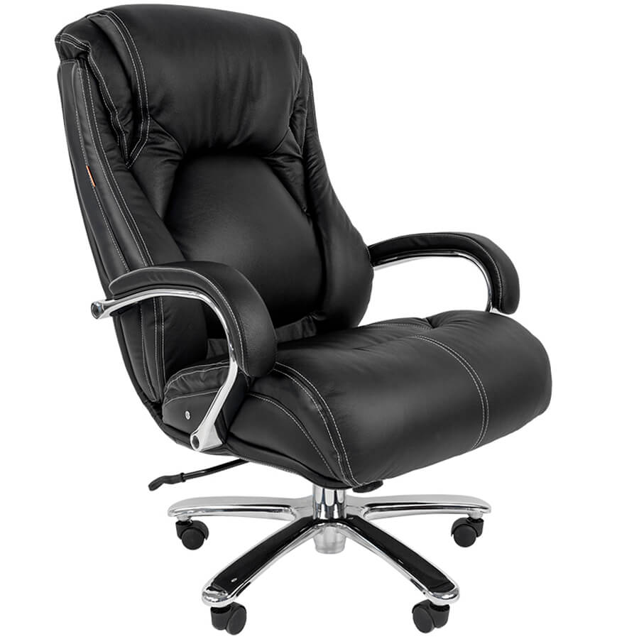 402 Кресло для руководителя  Chairman, обивка кожа (Чёрный)