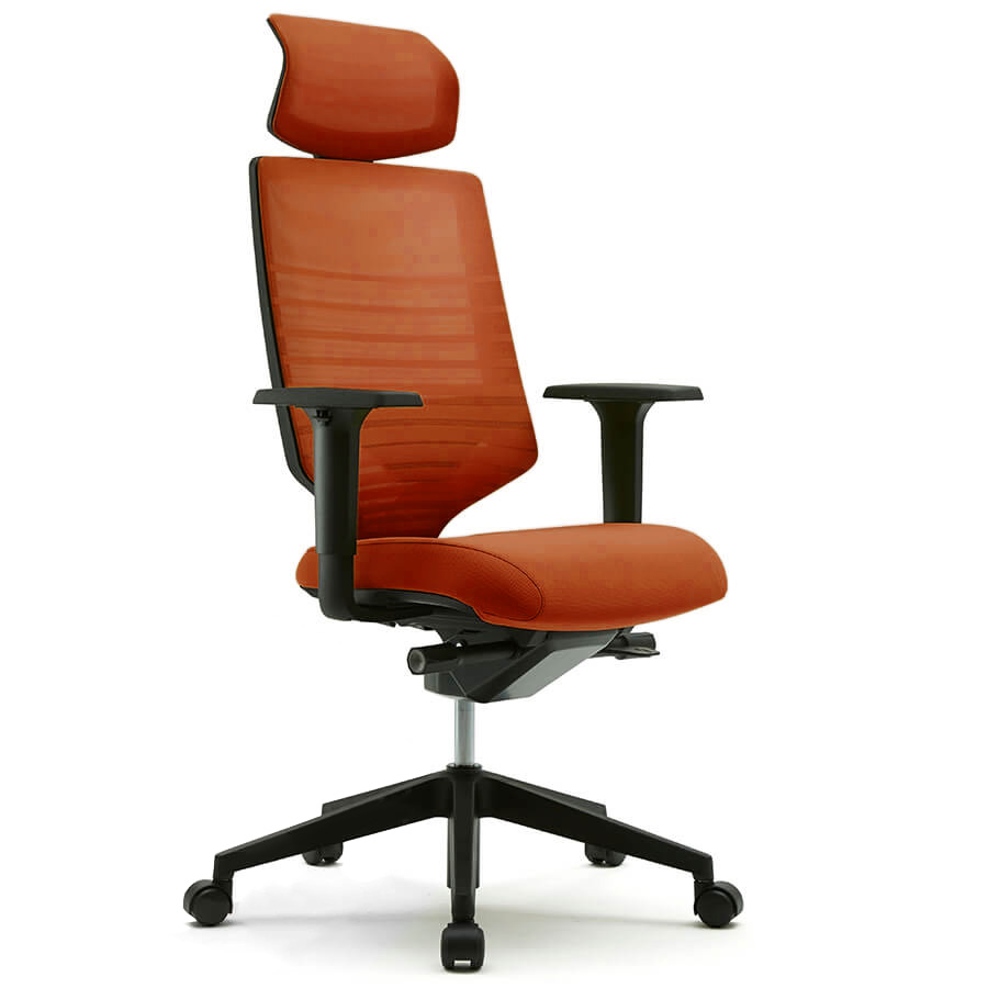 TN300HLDAZU (4900AHZ) Кресло для руководителя CLING Fursys, обивка сетка / ткань (Красное (838А), спинка сетка красная (938))