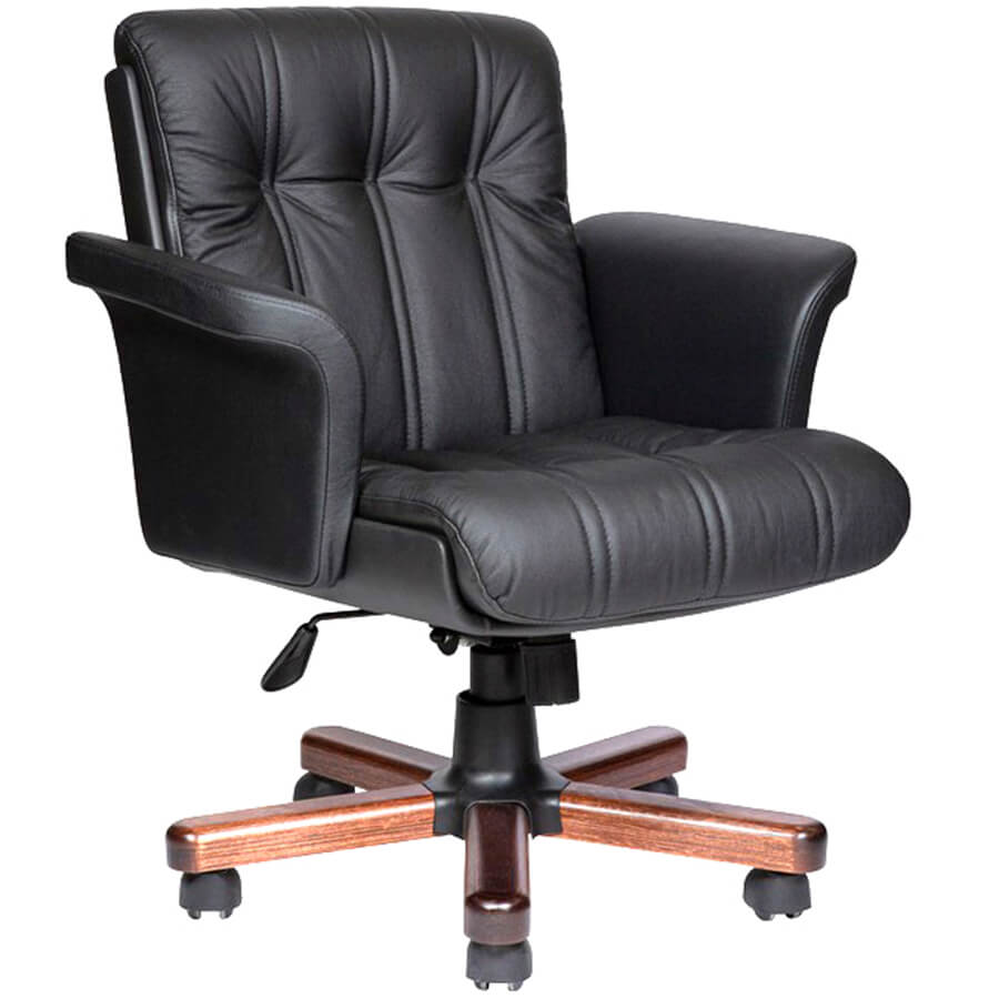 CANNES B VIP Кресло для руководителя VIP Мирэй Групп, обивка кожа (Черный (темный орех))