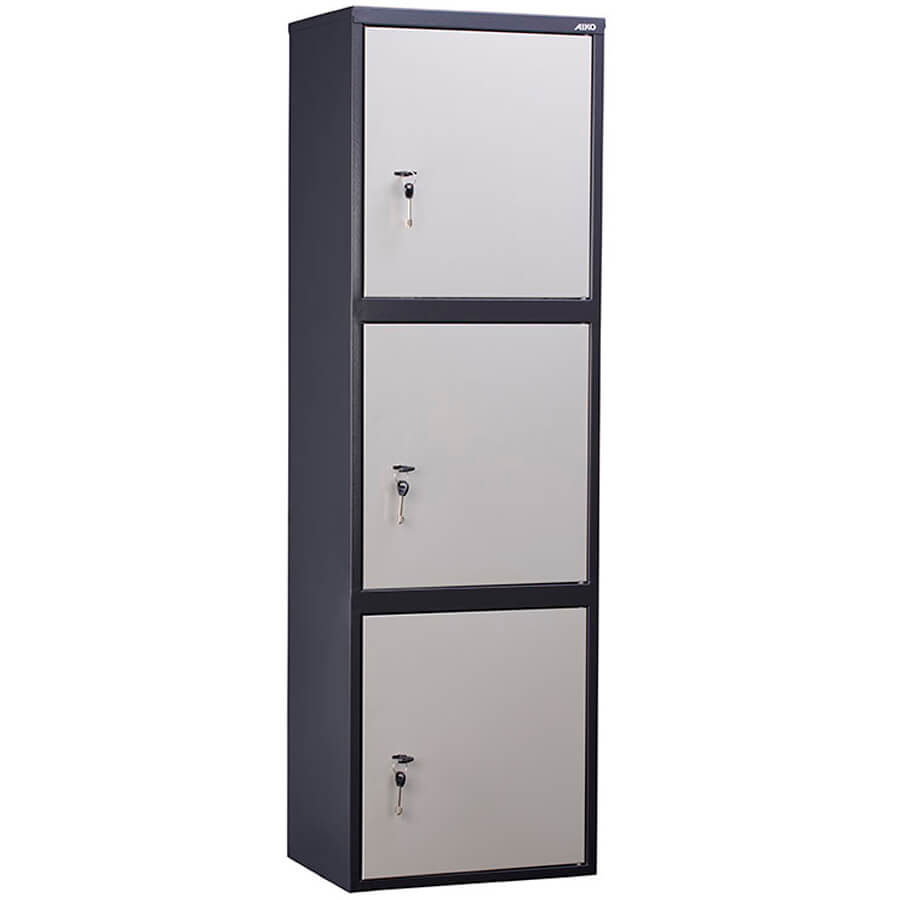 AIKO SL-150/3Т Бухгалтерский шкаф ПРОМЕТ, ключевой (Корпус – графит (RAL 7024), дверь – светло-серая (RAL 7038))