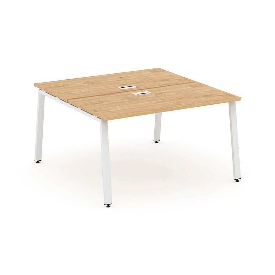 SN-6A.DRS-022 Рабочая станция двухсторонняя RIVA Style Project (Тиквуд Светлый/Металл Белый)