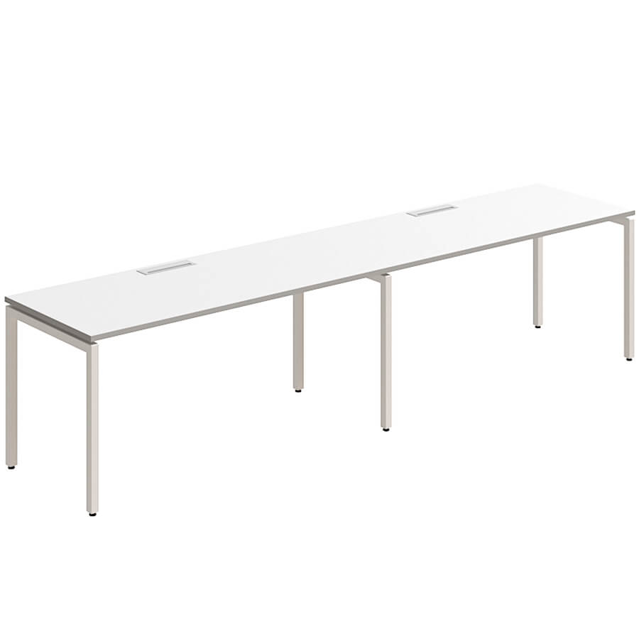 RM-2.1(x2)+F-30 Стол на металлокаркасе Мебель Стиль Rio Project (Белый MS)