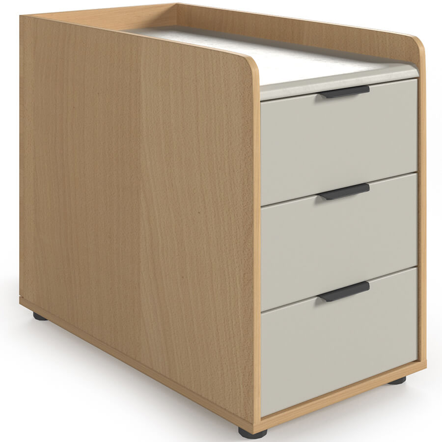 Rem-32 Тумба мобильная Мебель Стиль Remo (Серый софт/дуб Сорано MS)