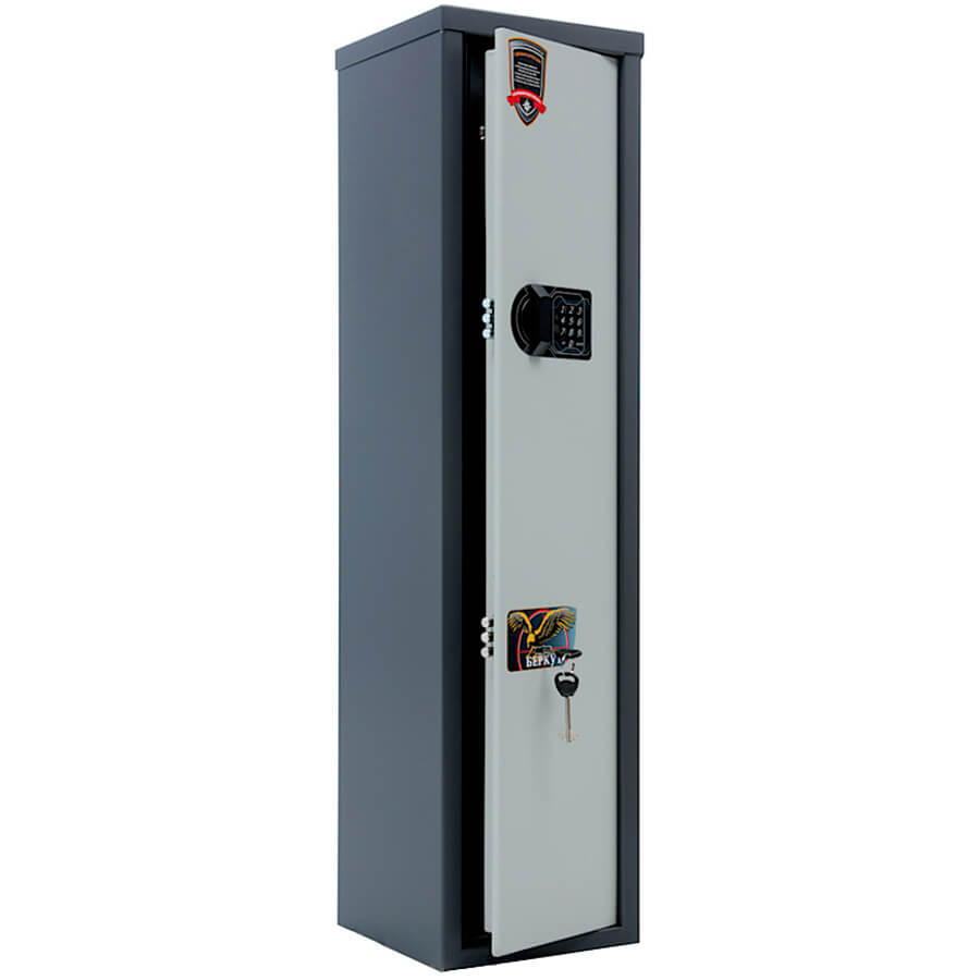 БЕРКУТ 1 EL Оружейный сейф AIKO, электронный кодовый + ключевой (Графит структурированный (RAL 7024))