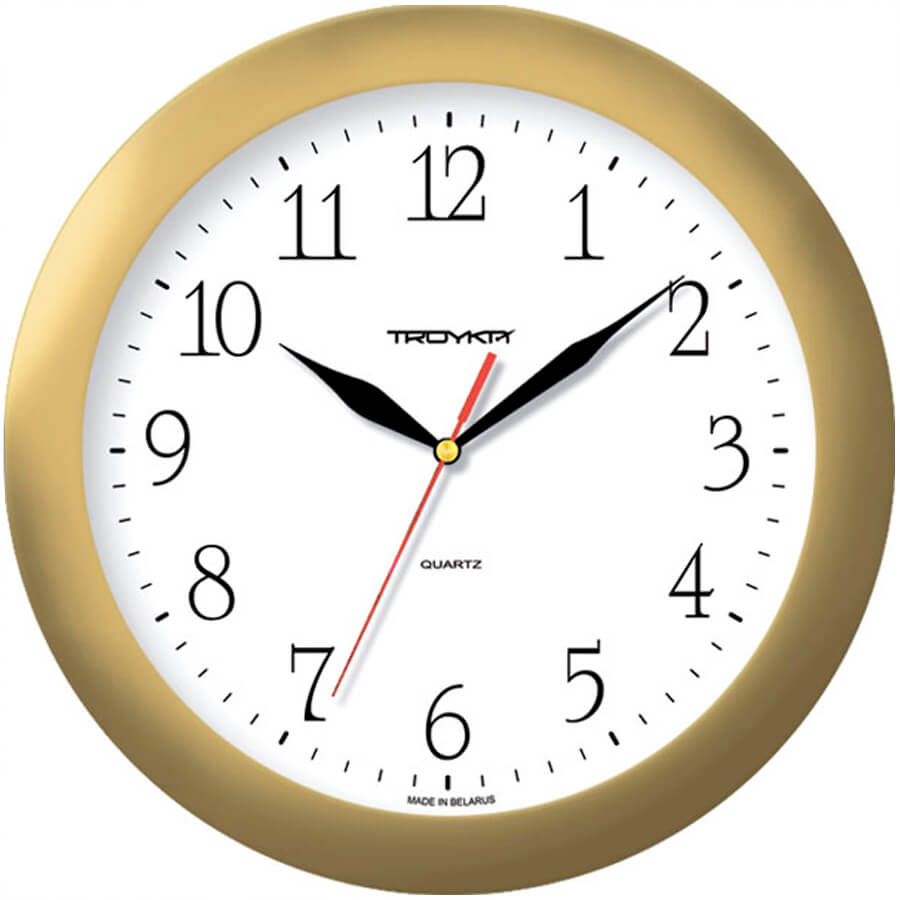 Тройка 11171113 Часы настенные (Золотистый)