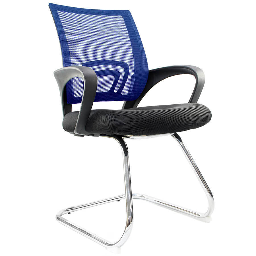 EP-696 CF Кресло для посетителя  EVERPROF, обивка сетка / ткань (Синий)