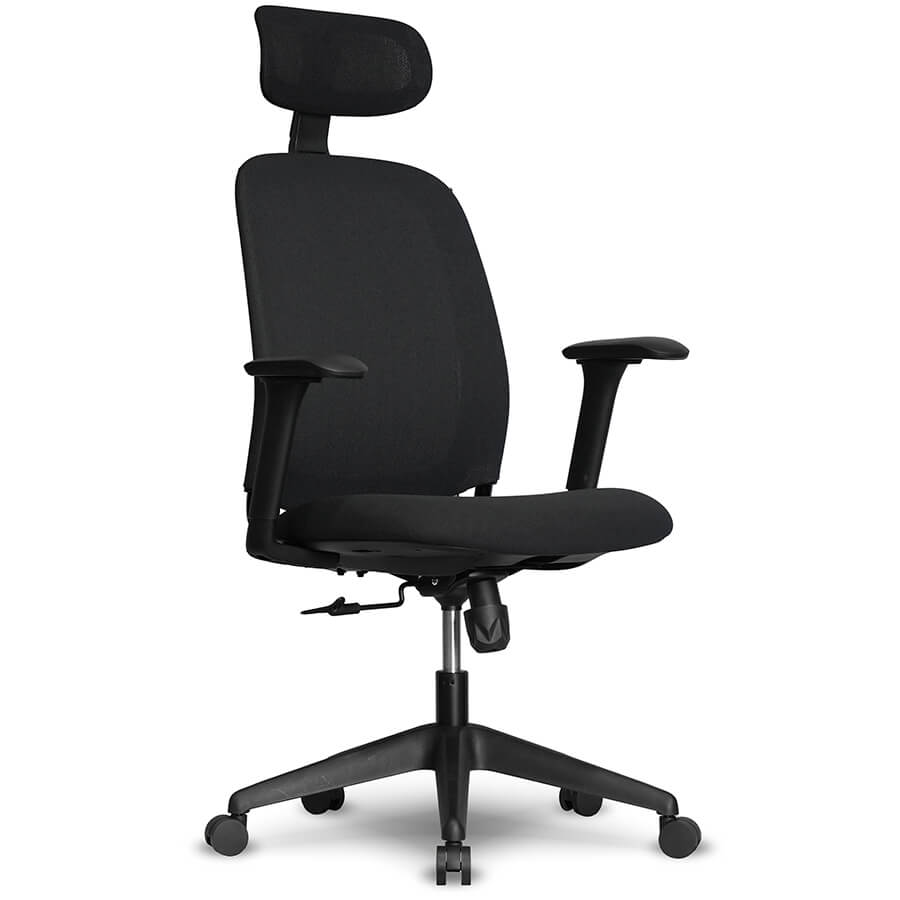 7255A-1 Кресло для руководителя  Евро Офис, обивка ткань (Черный MT05-1 + MТ02-1)