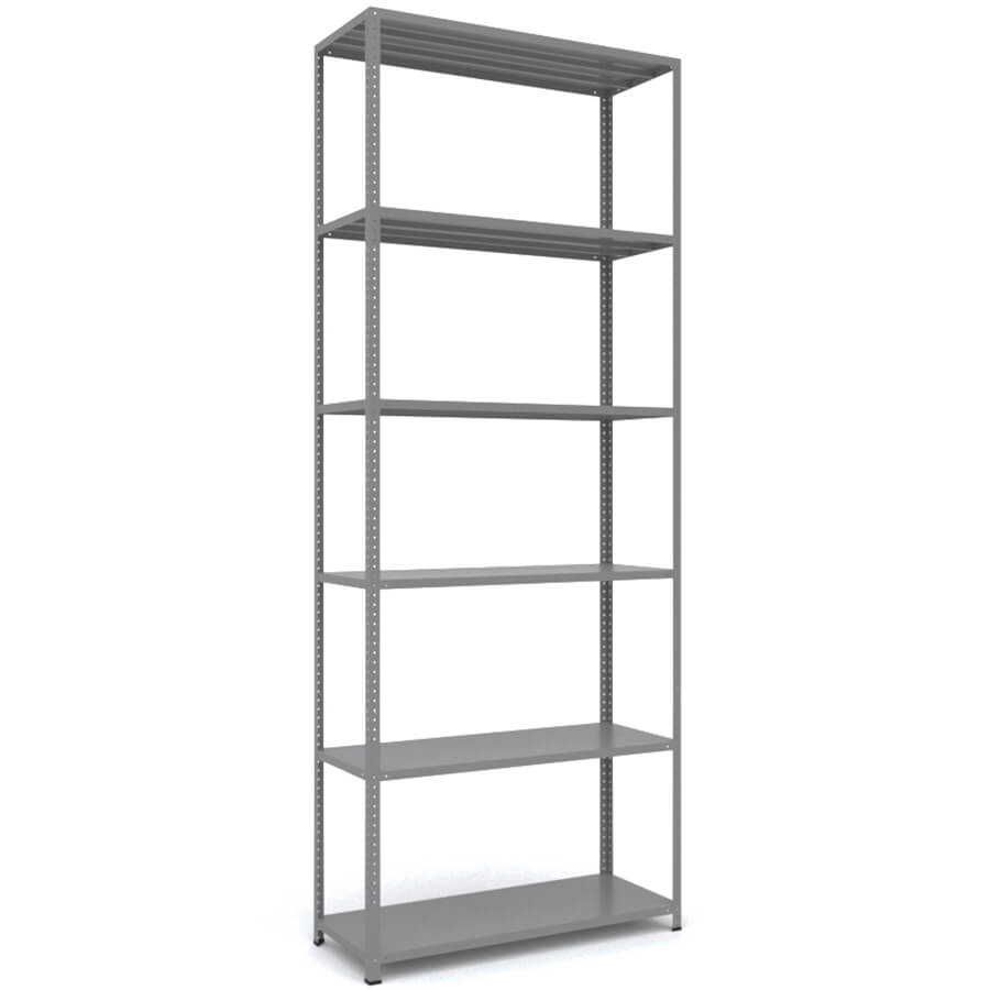 MS_255x100x40 Металлический стеллаж ПРОМЕТ, 6 (Cерый полуматовый (RAL 7038))