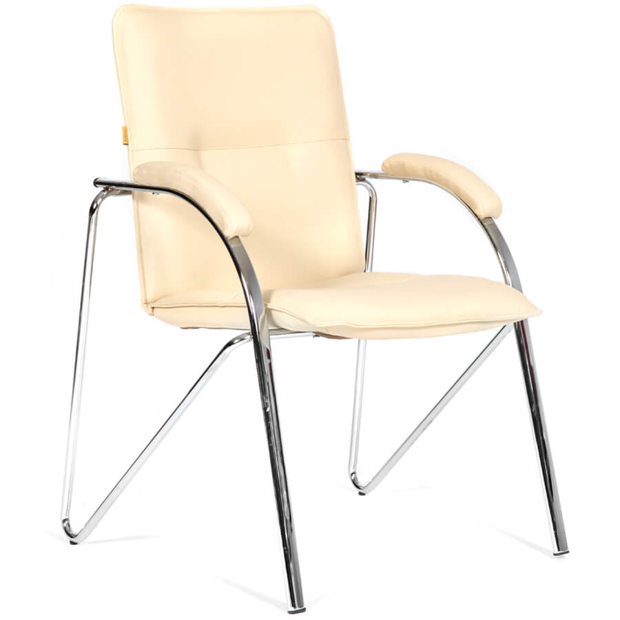 850 Кресло для посетителя  Chairman, обивка экокожа (Бежевый)