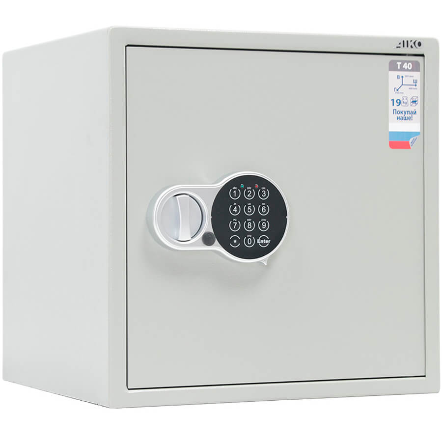 T-40 EL Мебельный сейф AIKO, электронный кодовый (Серый с эффектом молотковой эмали (RAL 7038))