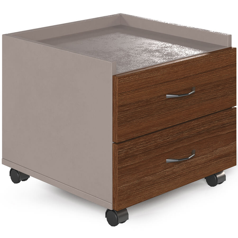 W-18 Мобильная тумба Мебель Стиль Work (Рэд фокс / мокко)