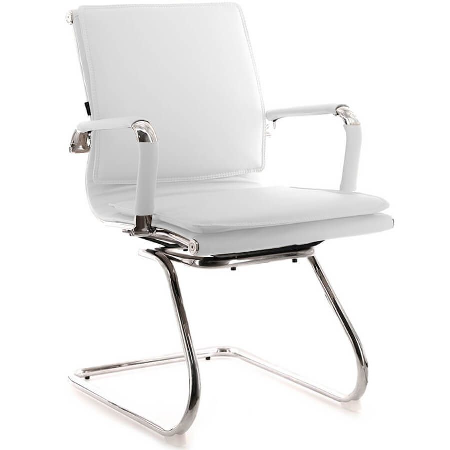 NEREY CF Кресло для посетителя  EVERPROF, обивка экокожа (Белый)