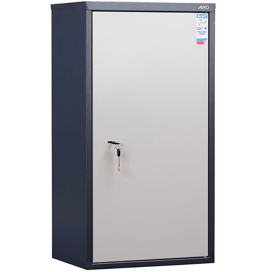 AIKO SL-87Т Бухгалтерский шкаф ПРОМЕТ, ключевой (Корпус – графит (RAL 7024), дверь – светло-серая (RAL 7038))