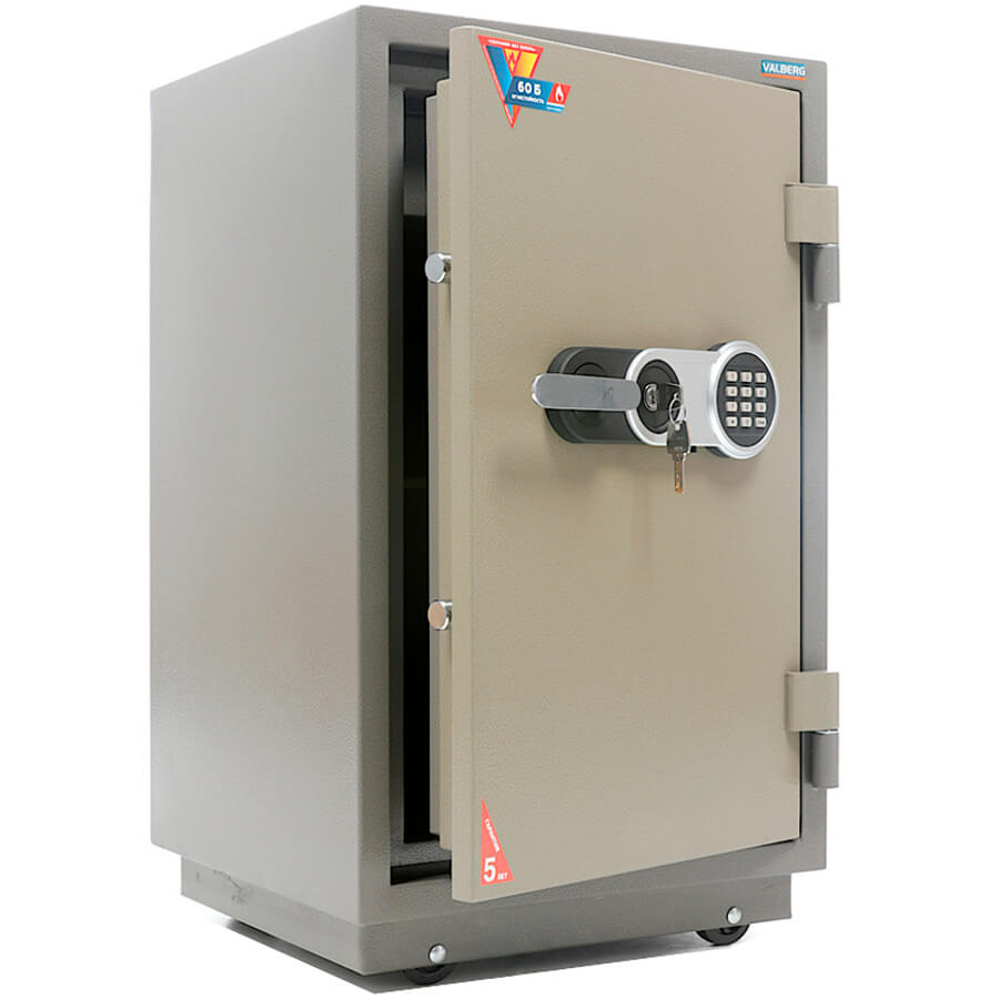 FRS-80.T-EL Огнестойкий сейф VALBERG, электронный кодовый + ключевой (Молотковая эмаль - коричневая)