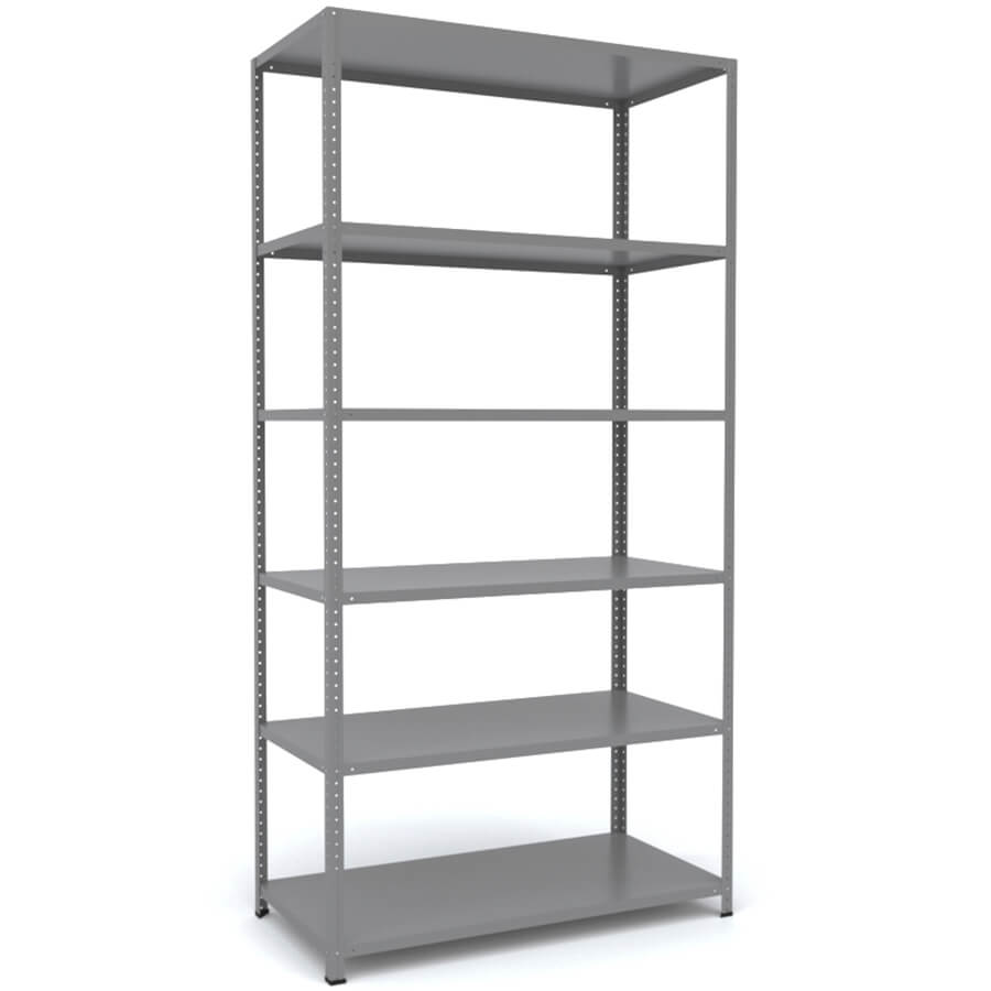 MS_200x100x30 Металлический стеллаж ПРОМЕТ, 6 (Cерый полуматовый (RAL 7038))