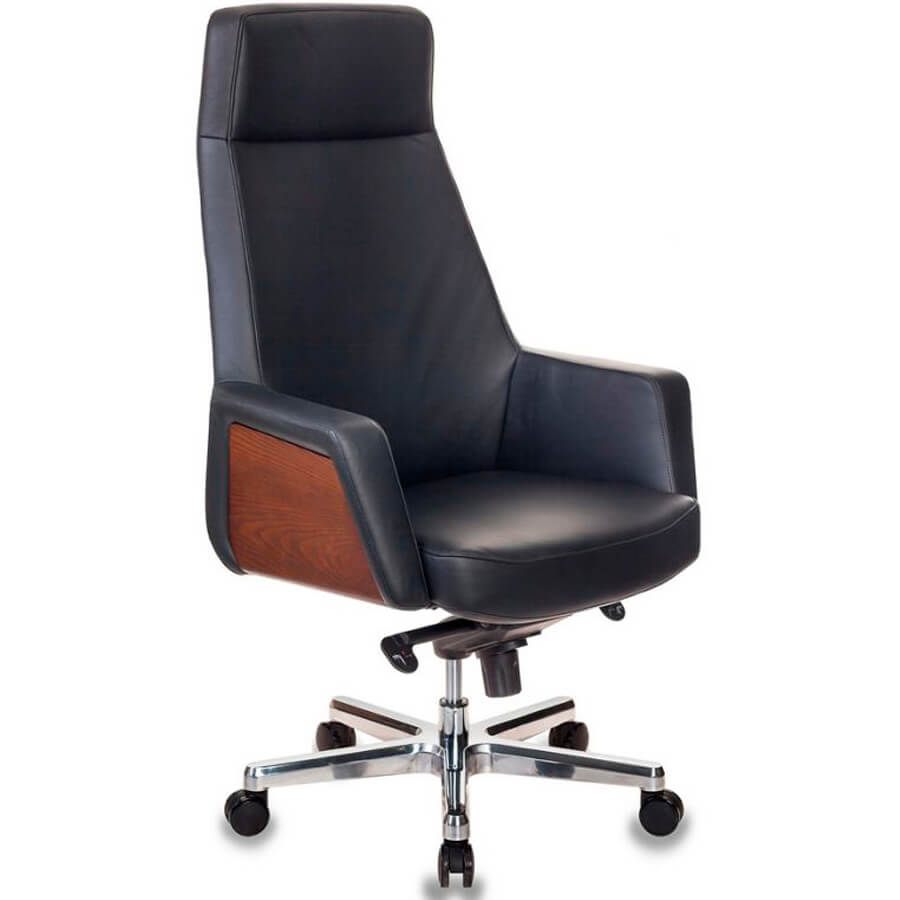 _ANTONIO/BLACK Кресло для руководителя  Бюрократ, обивка кожа (Чёрный)