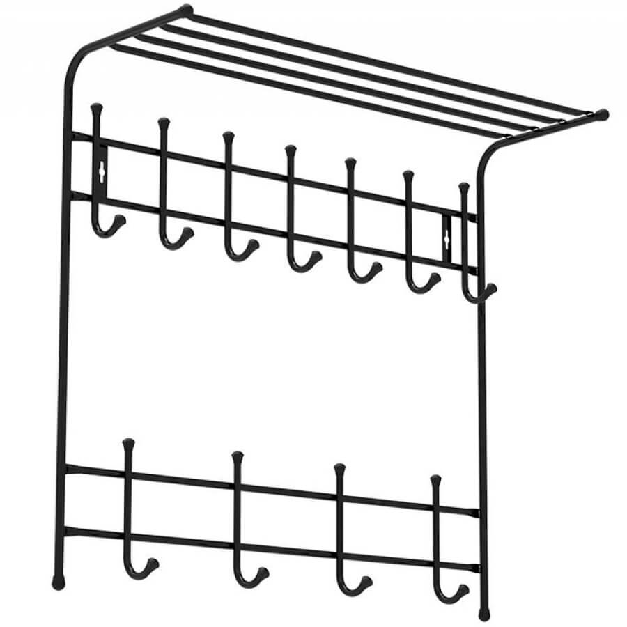 ВПТ11/Ч Вешалка настенная с полкой Nika Евро Офис (Черный)