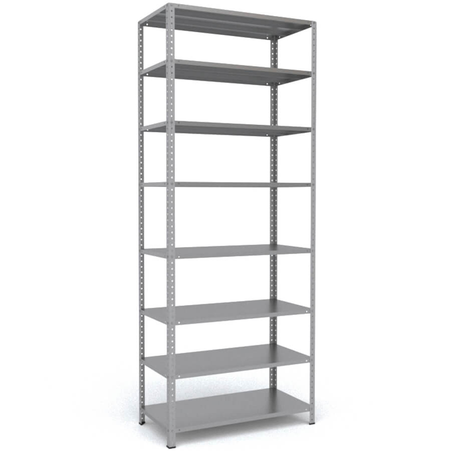 MS-255x100x50 Металлический стеллаж ПРОМЕТ, 8 (Серый полуматовый (RAL 7038))