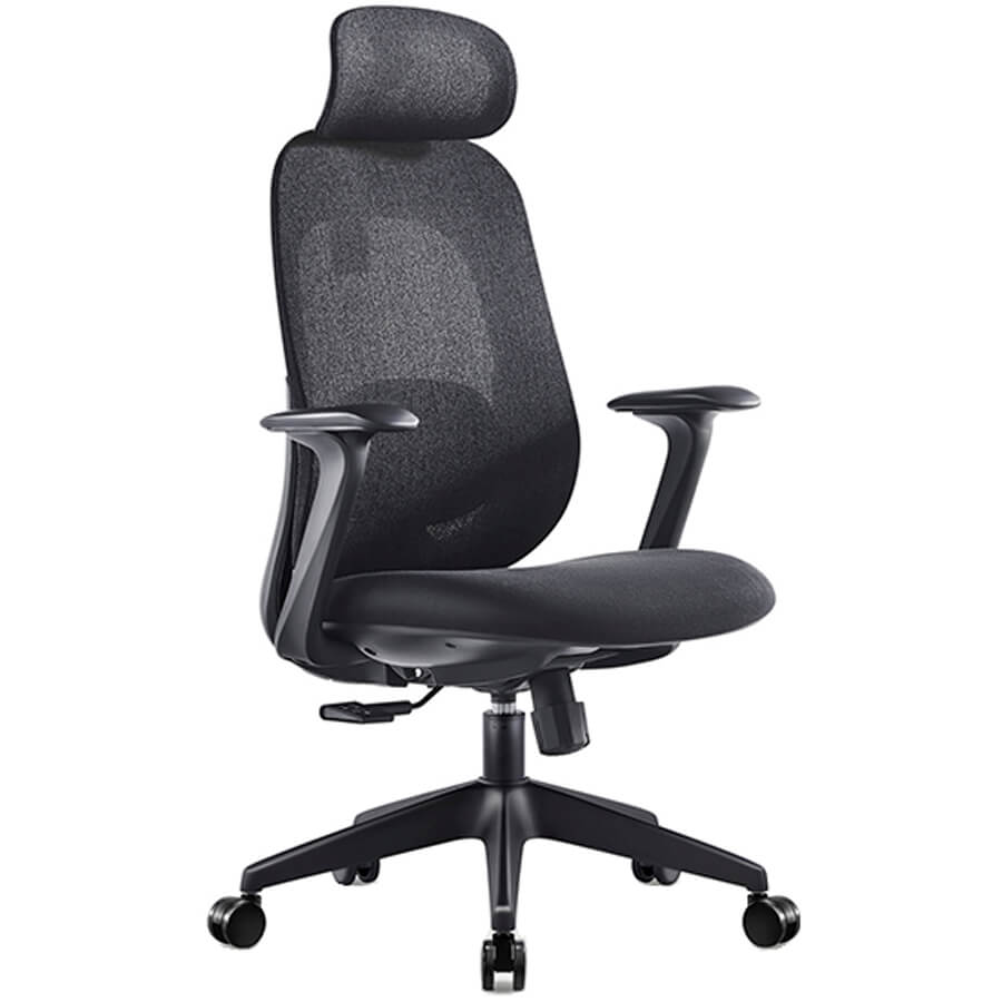 7213A-1 Кресло для руководителя  Евро Офис, обивка сетка / ткань (Черный MT05-1 + MТ02-1)