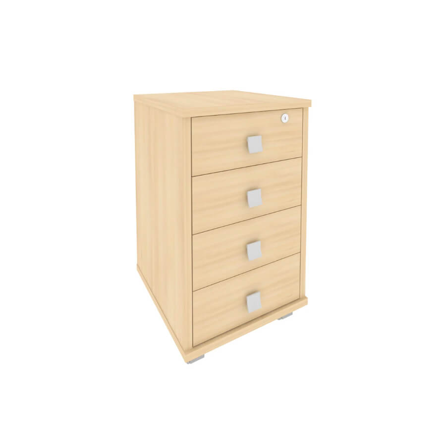 Л.ТМ-4F Тумба подкатная 4 ящ. с фолдингом RIVA Стайл (Акация лорка)