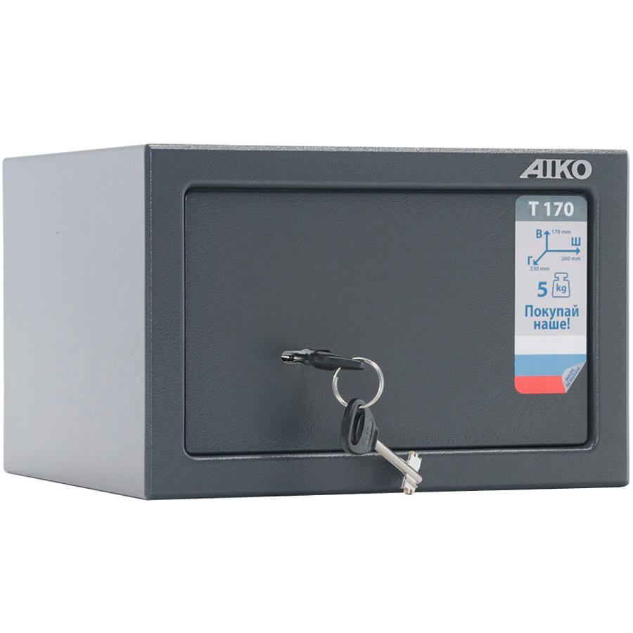 T-170 KL Мебельный сейф AIKO, ключевой (Графит с эффектом молотковой эмали (RAL 7024))