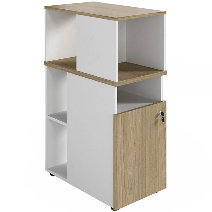 R-33+R-26 Тумба приставная Мебель Стиль Rio Base (Швейцарский вяз MS, белый MS)