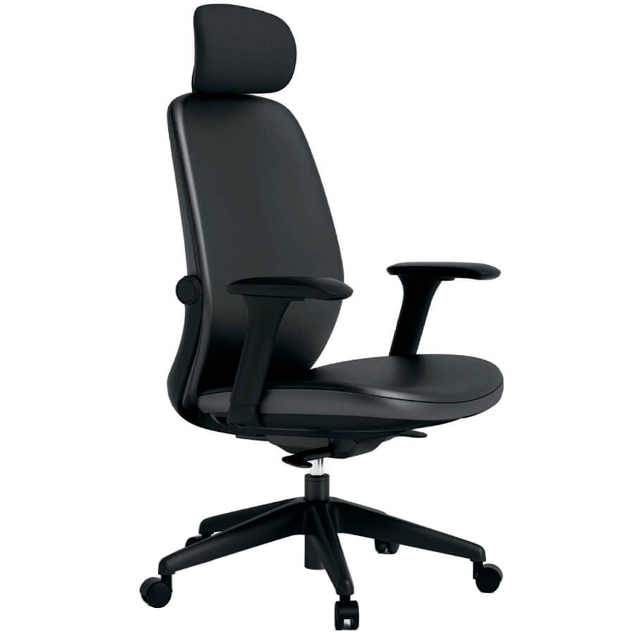 7253A-1 Кресло для руководителя  Евро Офис, обивка экокожа (Черный MT92-1)