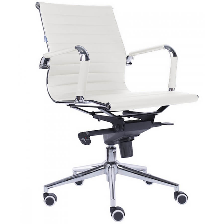 LEO M Кресло для персонала  EVERPROF, обивка экокожа (Белый)