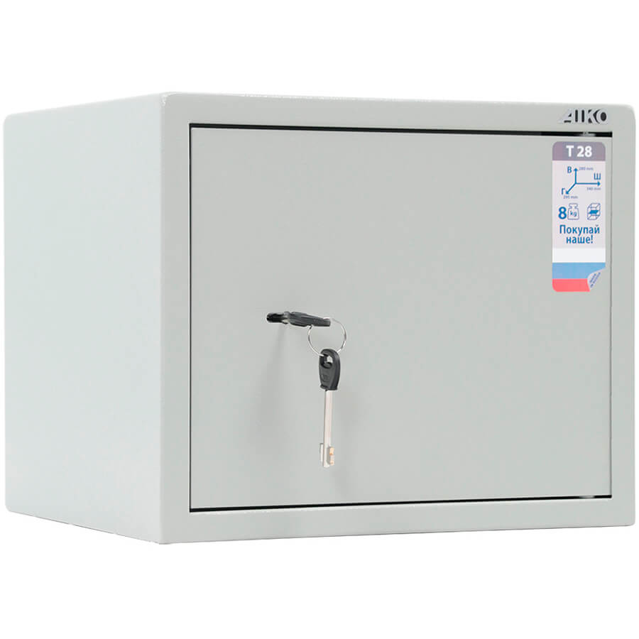 T-28 Мебельный сейф AIKO, ключевой (Серый с эффектом молотковой эмали (RAL 7038))