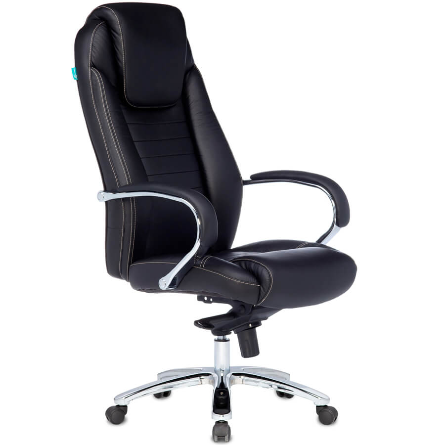 T-9923SL Кресло для руководителя  Бюрократ, обивка кожа (Чёрный)