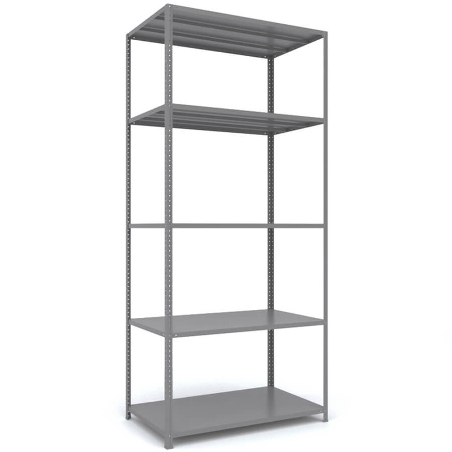 MS_220x100x60 Металлический стеллаж ПРОМЕТ, 5 (Cерый полуматовый (RAL 7038))