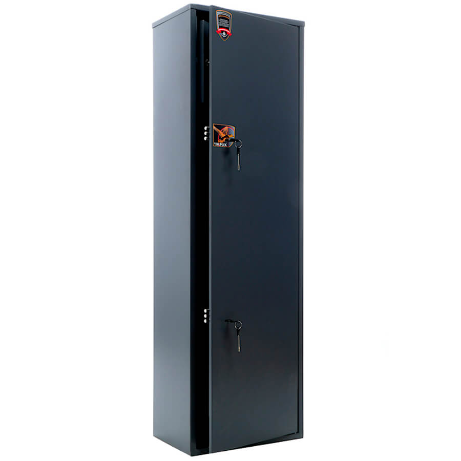 ЧИРОК 1443 Оружейный сейф AIKO, два ключевых (Графит структурированный (RAL 7024))