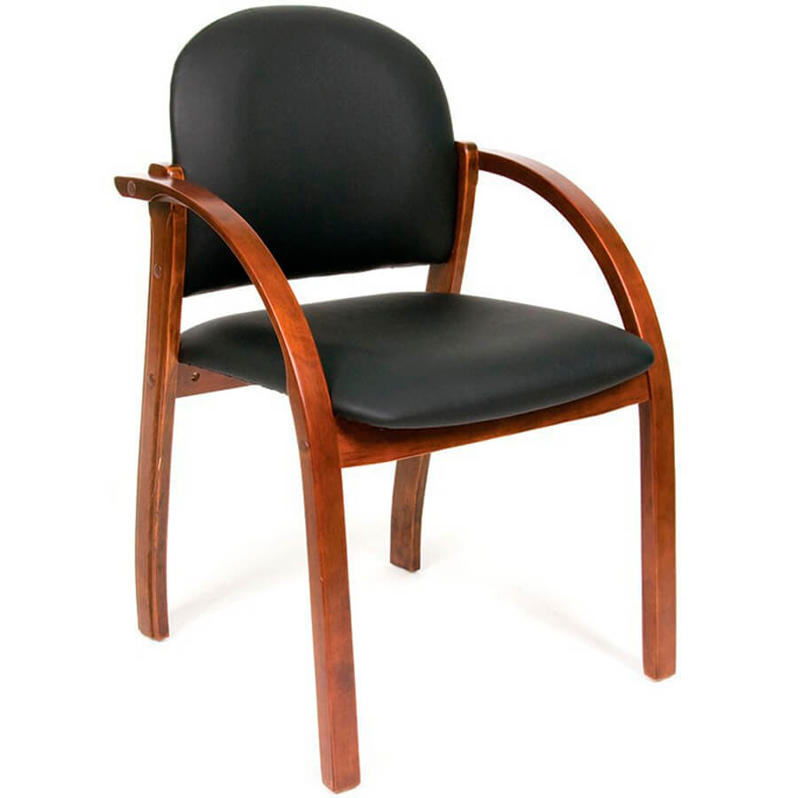 ДЖУНО Кресло для посетителя  Мирэй Групп, обивка экокожа (Чёрный)