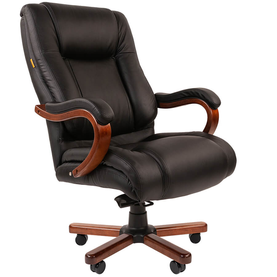 503 Кресло для руководителя  Chairman, обивка кожа (Чёрный)