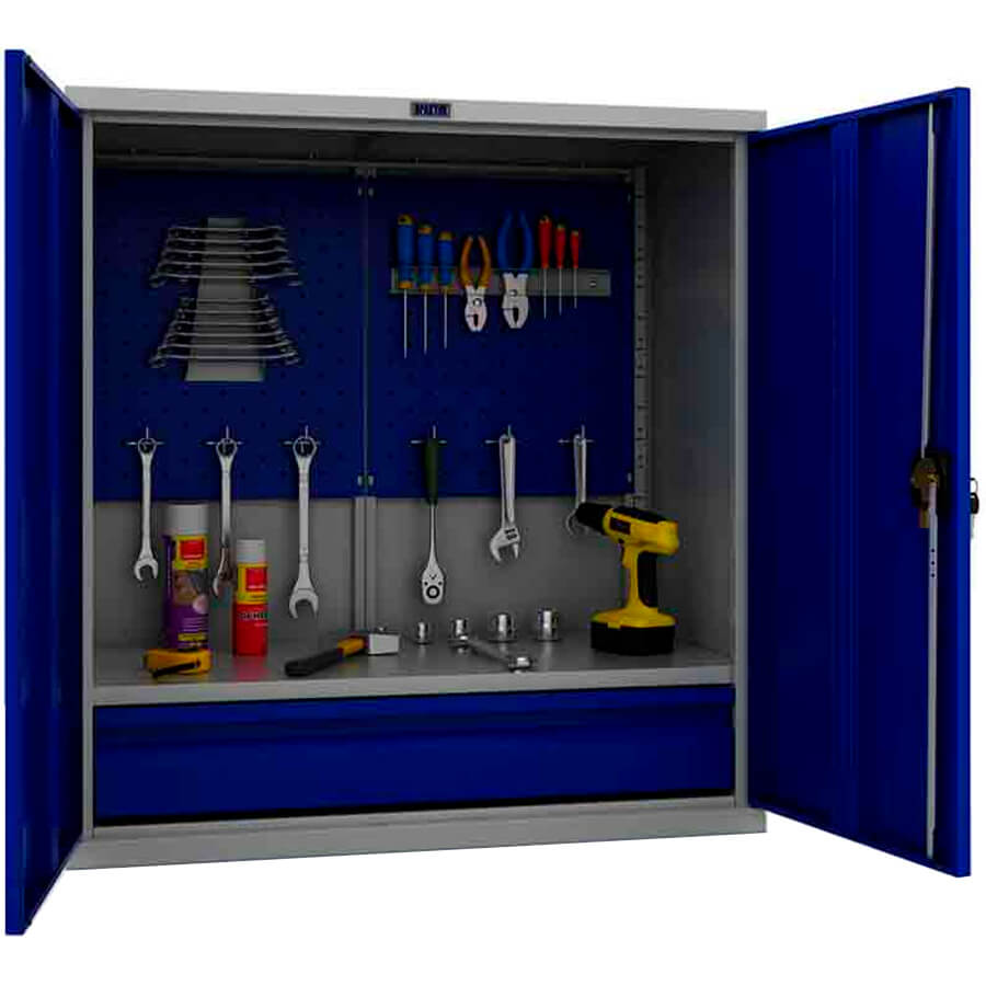 ТС 1095-021010 Шкаф инструментальный лёгкий ТС ПРОМЕТ (Корпус (RAL 7038), дверь ящика (RAL 5002).)