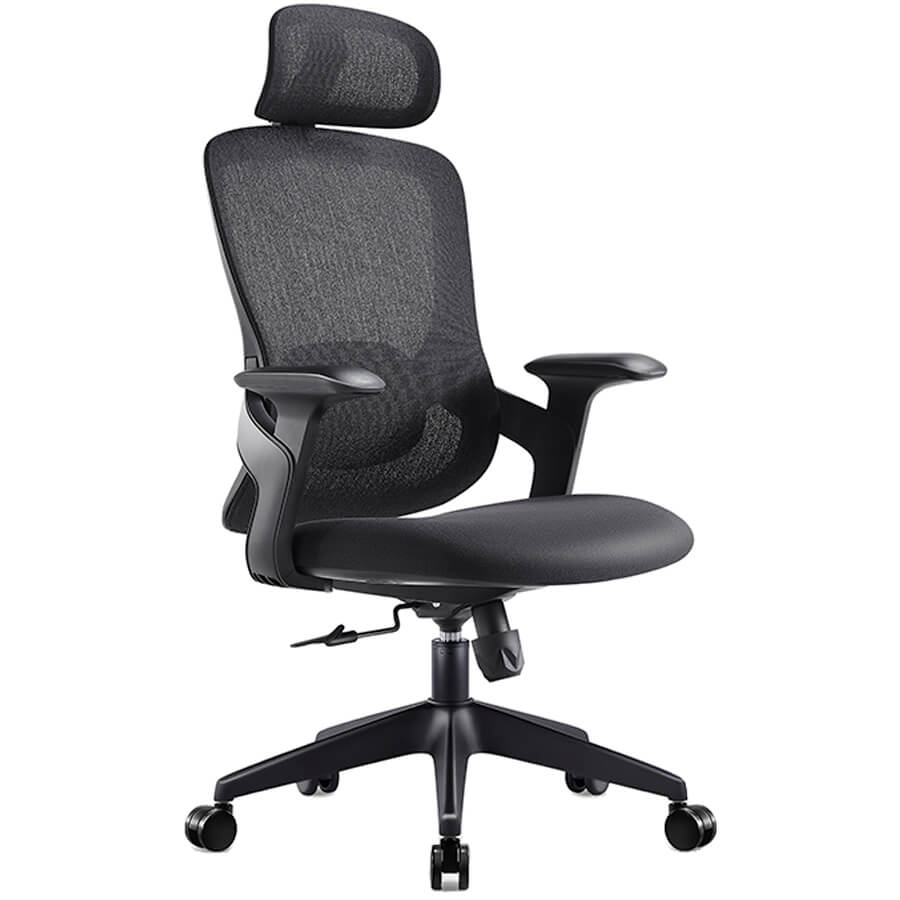 7257A-1 Кресло для руководителя  Евро Офис, обивка сетка / ткань (Черный MT05-1 + MТ02-1)