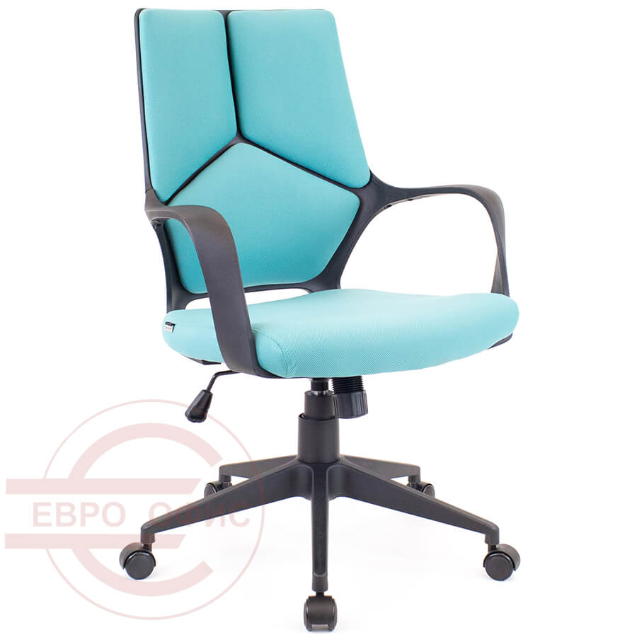 TRIO Black LB Кресло для персонала  EVERPROF, обивка ткань (Бирюзовый)